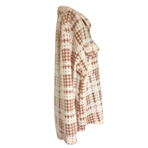 Inner Circle Beige Houndstooth Fleece Jacket - Picture 6 of 7